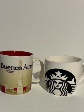 Starbucks Buenos Aires Souvenir Mug with Black Logo White Accent